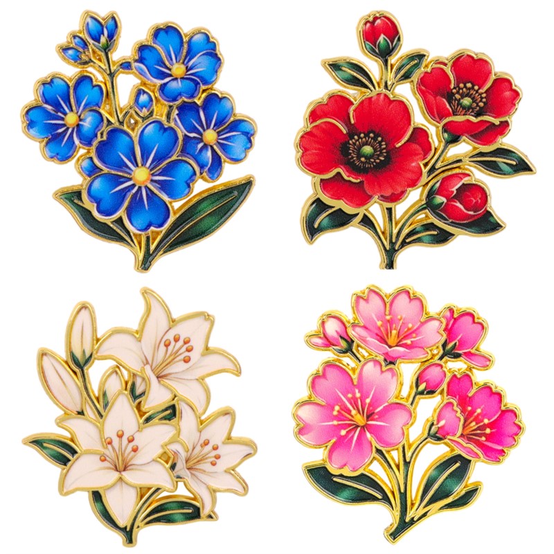 Supply Florist - Urocza, kolorowa, emaliowana przypinka w stylu